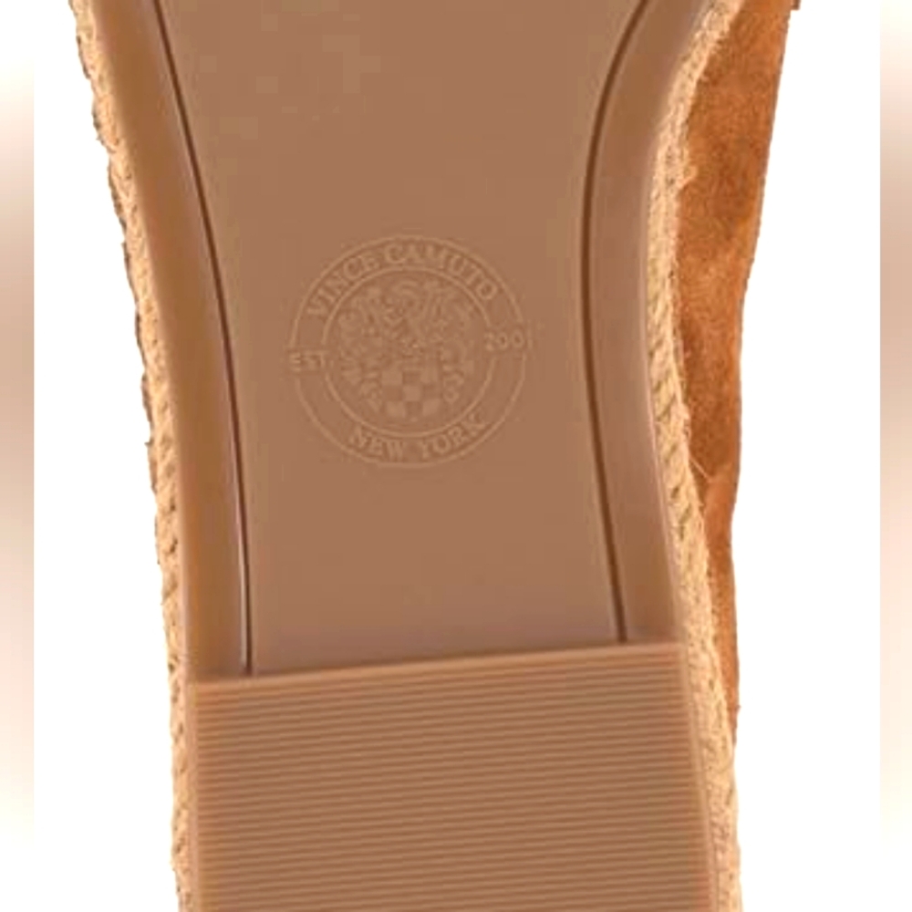 Vince Camuto Women's Suede Tailored Golden Walnut Loafer Espadrille Shoes Size 6 - Picture 9 of 10